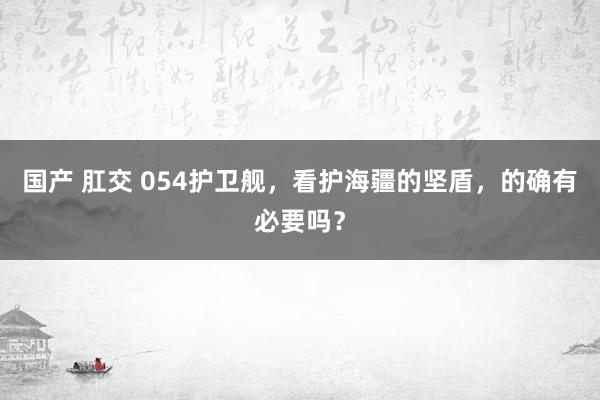 国产 肛交 054护卫舰，看护海疆的坚盾，的确有必要吗？
