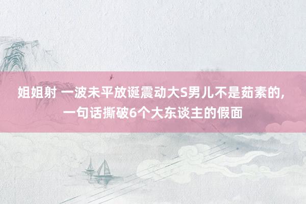 姐姐射 一波未平放诞震动大S男儿不是茹素的， 一句话撕破6个大东谈主的假面