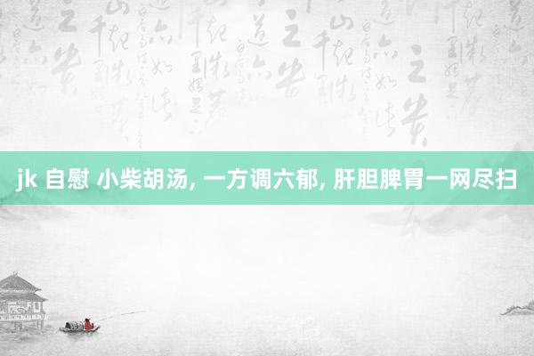 jk 自慰 小柴胡汤， 一方调六郁， 肝胆脾胃一网尽扫