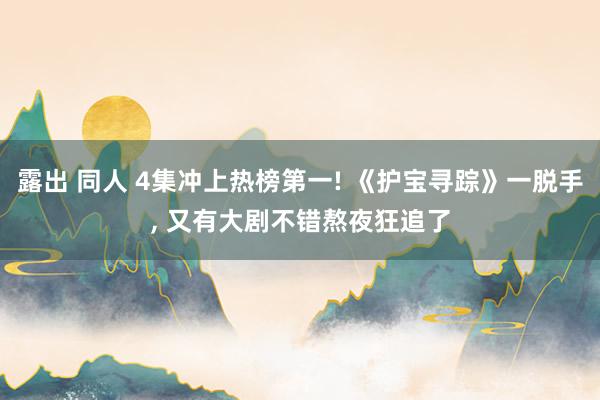露出 同人 4集冲上热榜第一! 《护宝寻踪》一脱手， 又有大剧不错熬夜狂追了