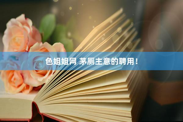 色姐姐网 茅厕主意的聘用！