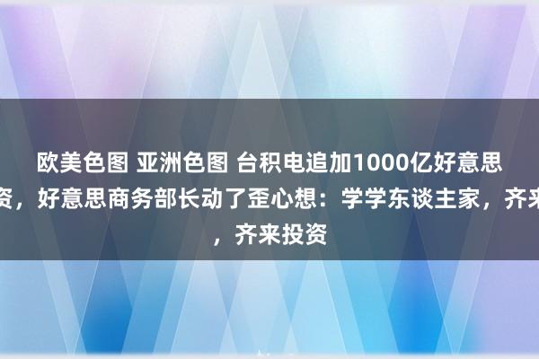 欧美色图 亚洲色图 台积电追加1000亿好意思元投资，好意思商务部长动了歪心想：学学东谈主家，齐来投资